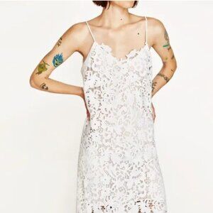 Zara Woman Strappy Lace Midi Dress S